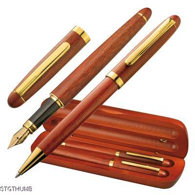 Picture of ROSEWOOD WOOD PEN SET in Brown