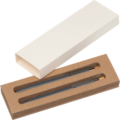 Picture of WRITING SET with Pen & Mechanical Pencil Made From Recycled Aluminium Metal in Anthracite Grey 