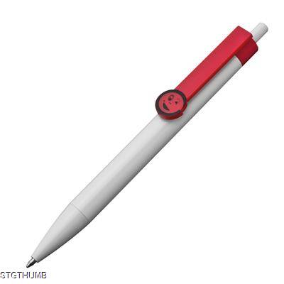 Picture of SMILEY BALL PEN with Clip in Red