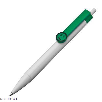 Picture of SMILEY BALL PEN with Clip in Green