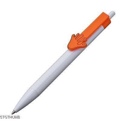 Picture of BALL PEN with 2d Clip Hands in Orange