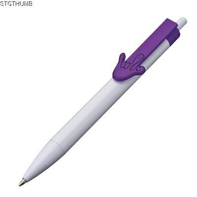 Picture of BALL PEN with 2d Clip Hands in Violet