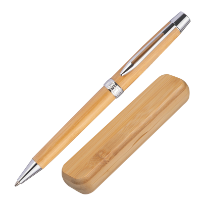 Picture of BAMBOO PEN with Twist in Bamboo Case in Beige 