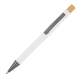 Picture of PEN MADE FROM RECYCLED ALUMINIUM METAL with Bamboo Pusher in White 