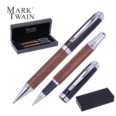 Picture of MARK TWAIN WOOD WRITING SET LORENZO in Beige