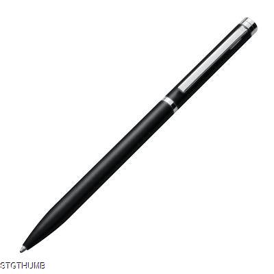 Picture of ELEGANT SLIM LINE BLACK METAL BALL PEN with Silver Chrome Trim