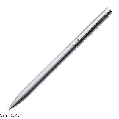 Picture of ELEGANT SLIM LINE SILVER METAL BALL PEN with Silver Chrome Trim