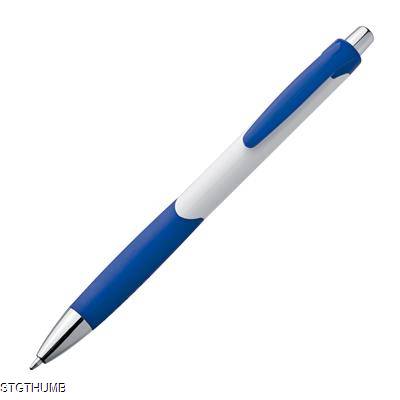 Picture of PLASTIC BALL PEN in White & Blue.