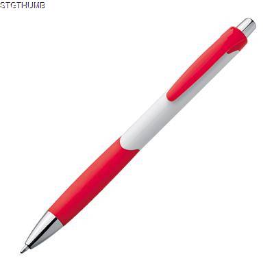 Picture of PLASTIC BALL PEN in White & Red