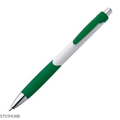 Picture of PLASTIC BALL PEN in White & Green.