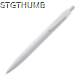 Picture of WHITE PLASTIC BALL PEN with Colour Clip in White