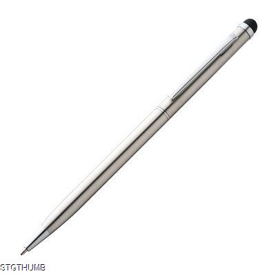 Picture of STAINLESS STEEL METAL BALL PEN & STYLUS in Grey.