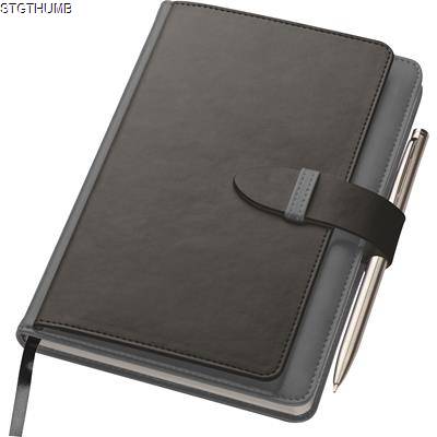 Picture of NOTE BOOK with Business Card Compartments in Anthracite Grey.