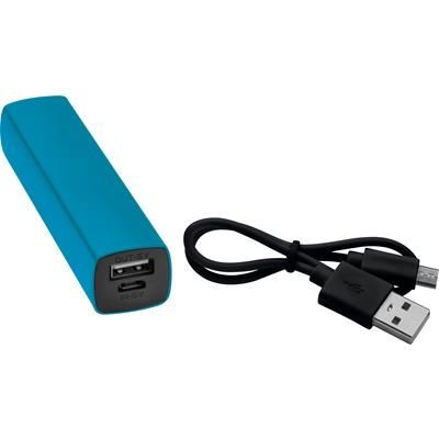 Picture of PLASTIC POWERBANK in Light Blue.