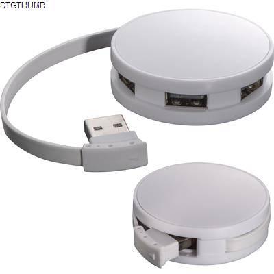 Picture of 4 PORT - ROUNDED USB-HUB in White.