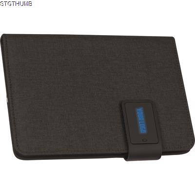 Picture of DIN A5 NOTE BOOK with Integrated LED Light & Powerbank in Blue