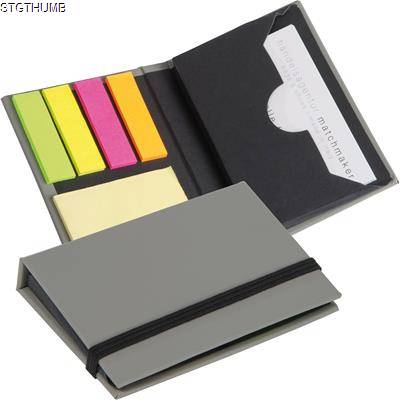 Picture of BUSINESS CARD HOLDER with Sticky Notes in Silvergrey.