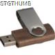 Picture of TWIST USB STICK with Dark Wood Cover in Brown