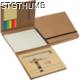 Picture of WRITING CASE with Cardboard Card Cover, Ruler, Writing Pad & Adhesive Markers in Brown