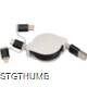 Picture of EXTENDABLE CHARGER CABLE with 3 Plugs in Black