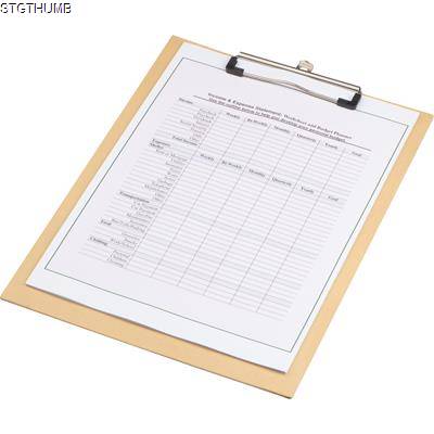 Picture of A4 CARDBOARD CARD CLIPBOARD in Beige.