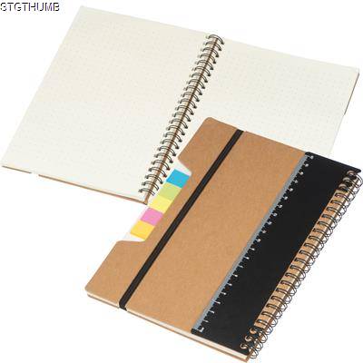 Picture of A5 NOTE BOOK with Ruler & Sticky Notes in Brown