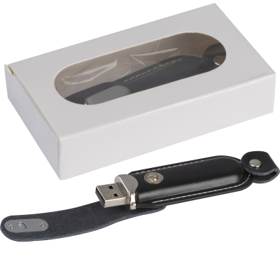 Picture of USB STICK with Leather Cover 4Gb in Black 