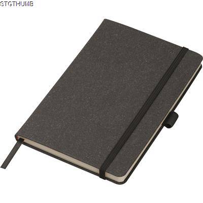 Picture of A5 NOTE BOOK with Bonded Leather Cover in Black.