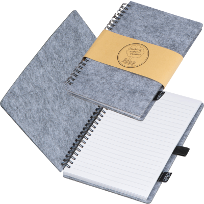 Picture of RPET FELT NOTE BOOK in Silvergrey.