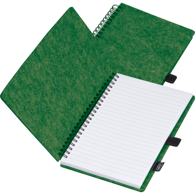 Picture of RPET FELT NOTE BOOK BRENDA in Dark Green