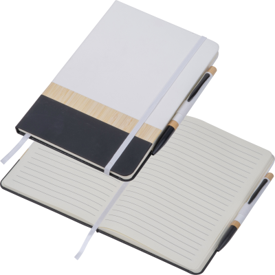 Picture of A5 NOTE BOOK with Ball Pen Ava in White