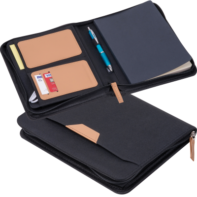 Picture of A5 WRITING FOLDER MADE OF RECYCLED PET SHANNON in Black
