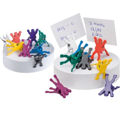 Picture of MEMO HOLDER with Metal Men on Magnetic Base in White