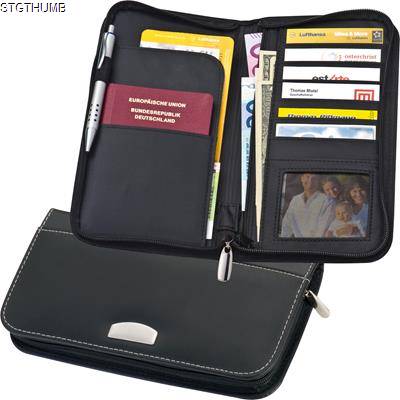 Picture of CRISMA DELUXE LEATHER TRAVEL WALLET in Black