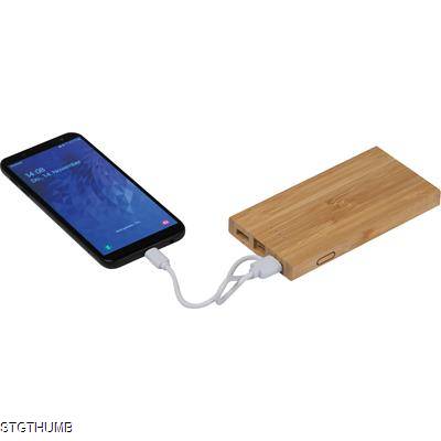 Picture of BAMBOO POWER BANK in Beige.
