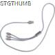 Picture of EXTRA LONG CHARGER CABLE, USB, MICRO-USB, C-TYPE AND LIGHT in Silvergrey