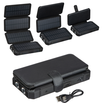 Picture of SOLAR POWER BANK 20,000 MAH in Black.