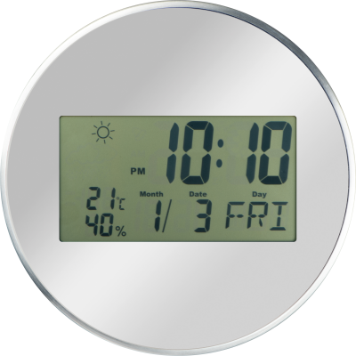 Picture of WALL CLOCK with Digital Display in Silvergrey