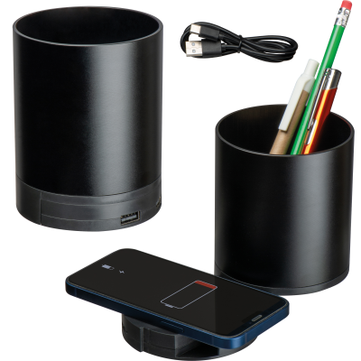 Picture of RECYCLED ALUMINIUM PEN HOLDER in Black.