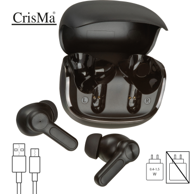 Picture of CHRISMA BLUETOOTH HEADPHONES with Rechargeable Case in Black 