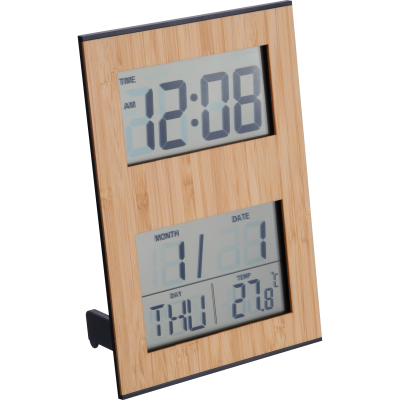 Picture of BAMBOO DESK CLOCK BRUNHILDE in Beige