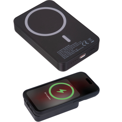 Picture of R-ABS MAGNETIC POWER BANK, 10,000 MAH DONNA in Black