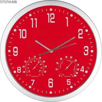 Picture of CRISMA STYLISH WALL CLOCK in Red & Silver