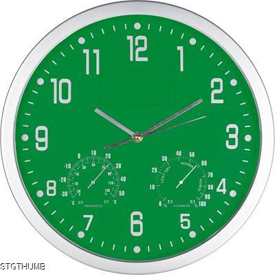 Picture of CRISMA STYLISH WALL CLOCK in Green & Silver.