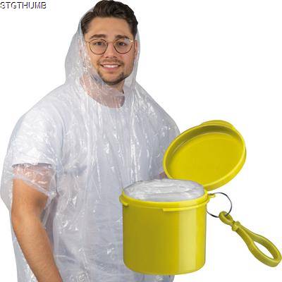 Picture of RAIN PONCHO with Portable Can in Yellow.