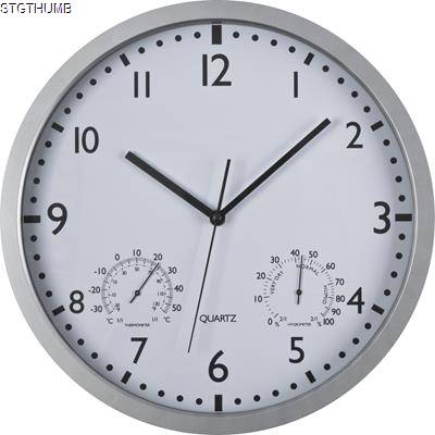 Picture of WALL CLOCK with Display in White.