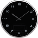 Picture of WALL CLOCK with Silver Frame & Click System in Black 