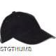 Picture of 6 PANEL SANDWICH PEAK BASEBALL CAP in Black Heavy Brushed Cotton