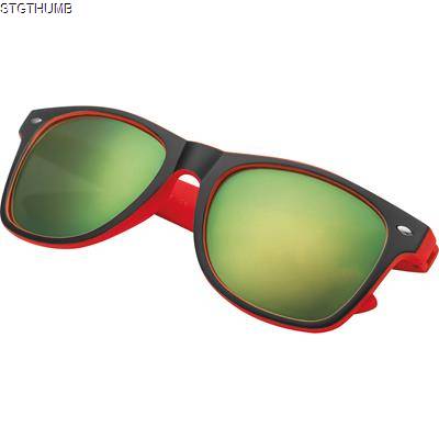 Picture of BICOLOURED SUNGLASSES with Mirrored Lenses in Red