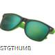 Picture of BICOLOURED SUNGLASSES with Mirrored Lenses in Green